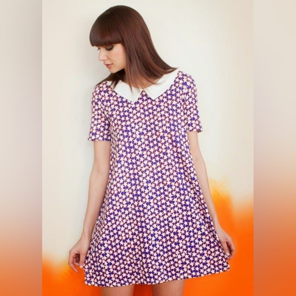 Zandra Rhodes People Tree Star Mini Dress size S UK 10 / US 4 - Picture 1 of 8